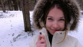 I love quick sex outdoors even in winter - Cum on my pretty face POV FullHD - MihaNika69 (2020)