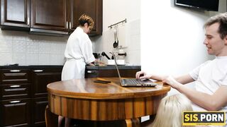 Boring Dinner Ends for Blonde and Her Stepbro with Awesome Sex (2025)