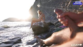 Dick Flash on a Nudist Beach: Stranger Caught Me Jerking off and Helped Me Cum - CumForKate (2025)