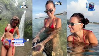 Girl in Red Bikini Stuns Everyone with Bold Beach Move - NASHIDNI (2025)