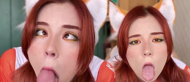 Ahegao Face Babe Deep Sucking Big Dick and Doggy Fuck - Creampie FullHD - SweetieFox (2020)