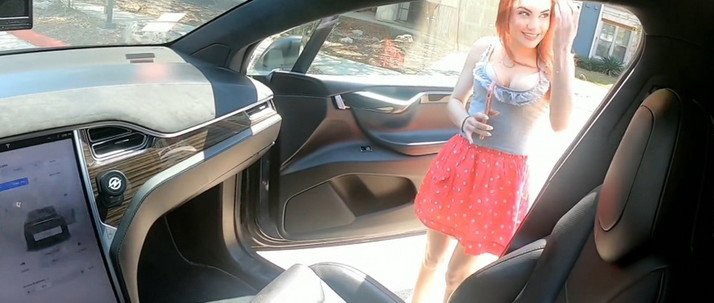 TINDER DATE CUMS IN ME IN a TESLA ON AUTOPILOT FullHD - TeslaTaylor (2020)
