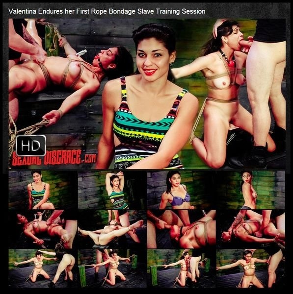 her First Rope Bondage Slave Training Session FullHD - Valentina Endures (2022)