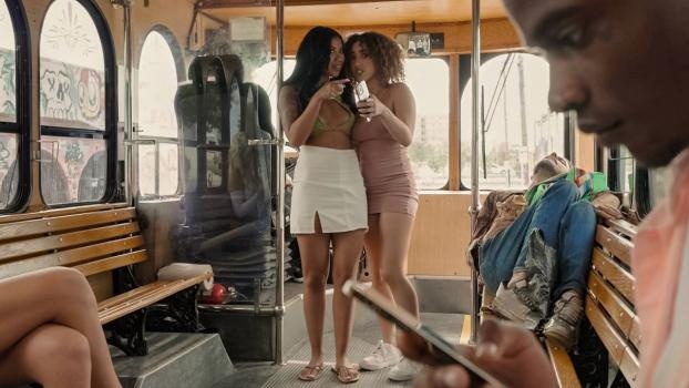 The Fucking Public Bus Threesome FullHD - Kira Perez, Ameena Greene (2022)